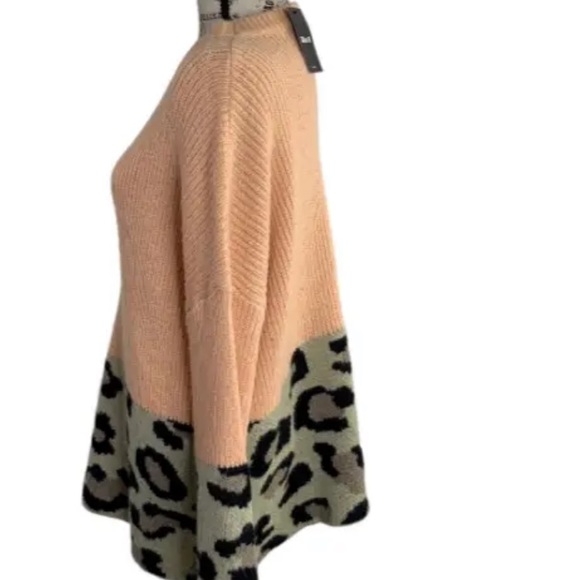 Blue B Collection Crew Neck Leopard Sweater Oversized Wool Blend Women's M/L - Picture 8 of 12